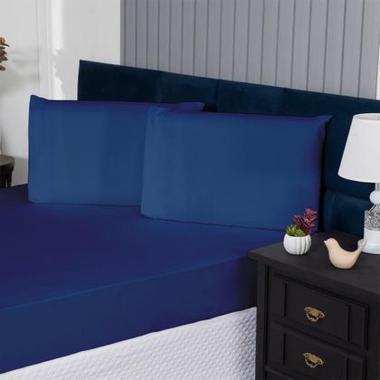 Imagem de Lençol Aconchego 400 Fios Percal Liso Clean 3 Peças