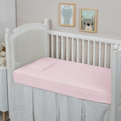 Imagem de Lençol Americano Berço de Bebê 300 Fios 2 Peças 100% Algodão Conjunto com Fronha