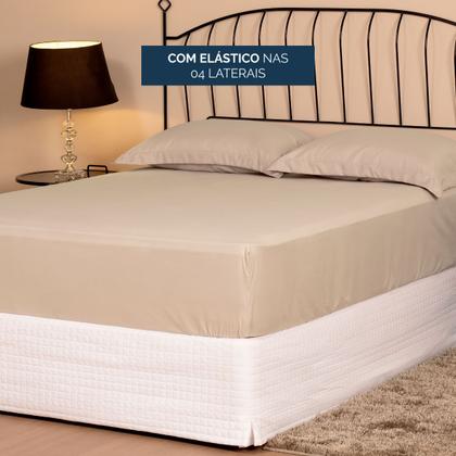 Imagem de Lençol Avulso 1 Peça para Cama Queen 200 Fios com Elástico nas Quatro Voltas