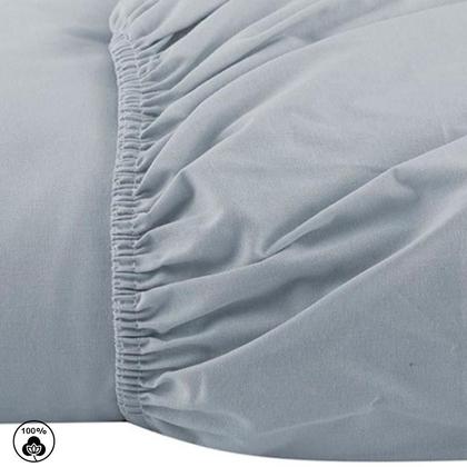 Imagem de Lençol Avulso Com Elástico Queen Size 100% Algodão Percal 200 Fios Colchão Até 40cm De Altura