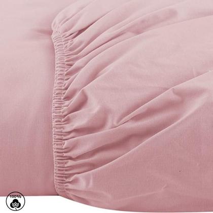 Imagem de Lençol Avulso Com Elástico Queen Size 100% Algodão Percal 200 Fios Colchão Até 40cm De Altura