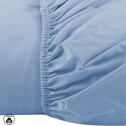 Imagem de Lençol Avulso Com Elástico Queen Size 100% Algodão Percal 200 Fios Colchão Até 40cm De Altura