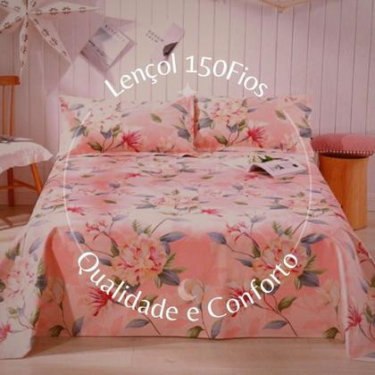 Imagem de Lençol Avulso Para Cama Casal Sem Elástico Microfibra Estampadas Sortidos