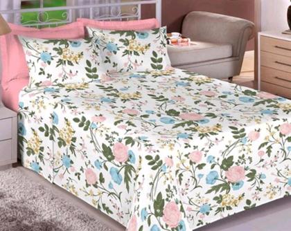 Imagem de Lençol Avulso Para Cama Casal Sem Elástico Microfibra Estampadas Sortidos