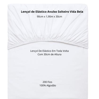 Imagem de Lençol Avulso Solteiro 100% Algodão 200 Fios Kacyumara Vida Bela