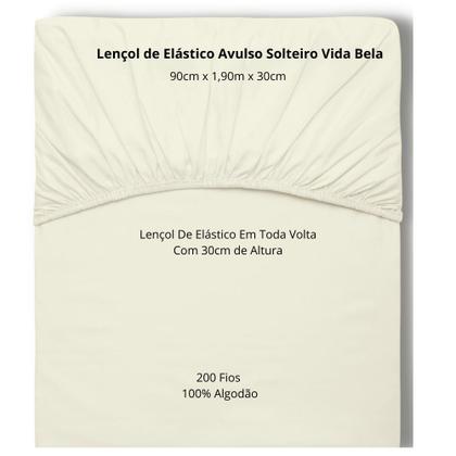 Imagem de Lençol Avulso Solteiro 100% Algodão 200 Fios Kacyumara Vida Bela
