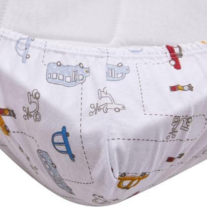 Imagem de Lençol Bebê Avulso Com Elástico Carrinhos Papi