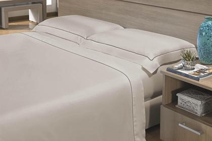 Imagem de Lençol Bordado Casal Fio Egipcio 300 Fios 100% Algodão Elements Camesa