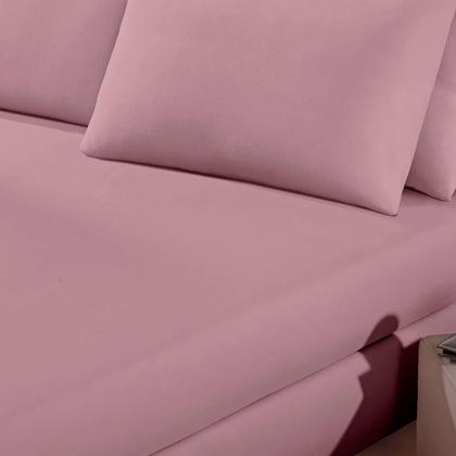 Imagem de Lençol Buettner Queen Malha 100% Algodão Basic Liso com Elástico Rose Blush