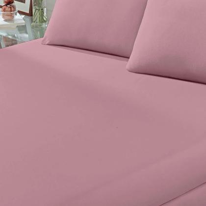 Imagem de Lençol Buettner Queen Malha 100% Algodão Basic Liso com Elástico Rose Blush