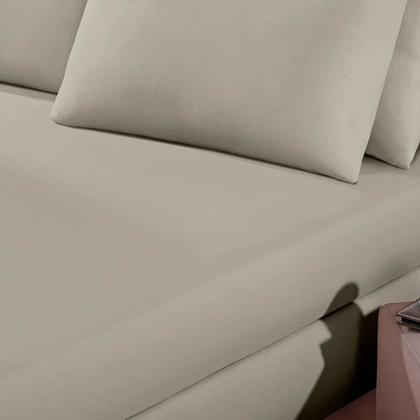 Imagem de Lençol Buettner Queen Malha 100% Algodão Basic Liso com Elástico Trigo