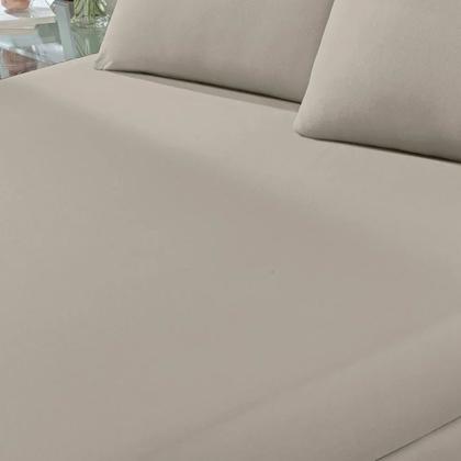 Imagem de Lençol Buettner Queen Malha 100% Algodão Basic Liso com Elástico Trigo