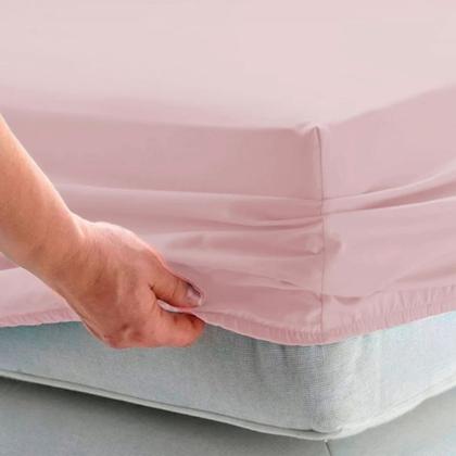 Imagem de Lençol C/ Elástico Casal Jolitex Toque de Seda 300 Fios Avulso 138x188x30cm