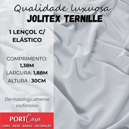 Imagem de Lençol C/ Elástico Casal Jolitex Toque de Seda 300 Fios Avulso 138x188x30cm