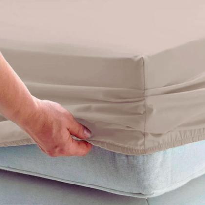 Imagem de Lençol C/ Elástico Casal Jolitex Toque de Seda 300 Fios Avulso 138x188x30cm