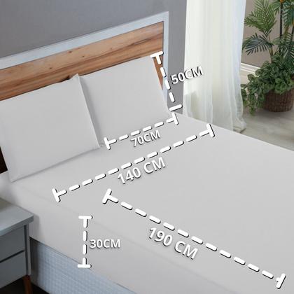 Imagem de Lençol Cama Box Casal 200 Fios 3 Peças Conjunto 100% Algodão