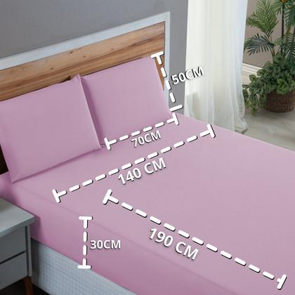 Imagem de Lençol Cama Box Casal 200 Fios 3 Peças Conjunto 100% Algodão