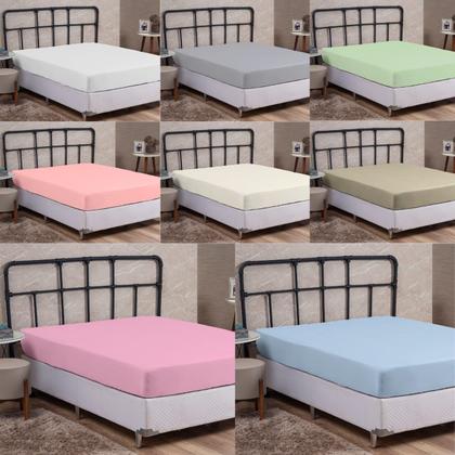 Imagem de Lençol Cama Box Casal Avulso com Elástico 100% Algodão Percal 200 Fios 01 Peça Lindo Toque Suave