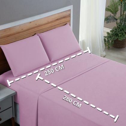 Imagem de Lençol Cama Box King 200 Fios 4 Peças Conjunto com Virol 100% Algodão