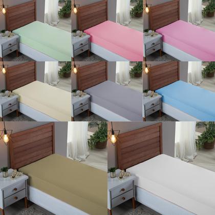 Imagem de Lençol Cama Box Solteiro 01 Peça Hotel Pousada com Elástico 100% Algodão Percal 300 Fios