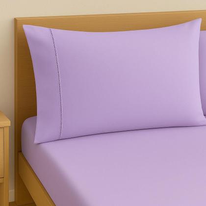 Imagem de Lençol cama Casal 400 Fios 3 Peças 100% algodao com elastico