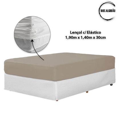 Imagem de Lençol cama Casal Avulso 400 Fios Com Elástico algodao