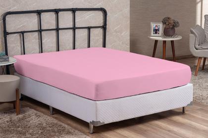 Imagem de Lençol Cama de Casal Avulso 200 Fios com Elástico Percal 100% Algodão Cama Box Pousada Revenda