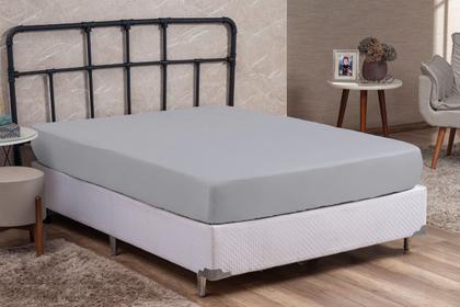 Imagem de Lençol Cama de Casal Avulso 200 Fios com Elástico Percal 100% Algodão Cama Box Pousada Revenda