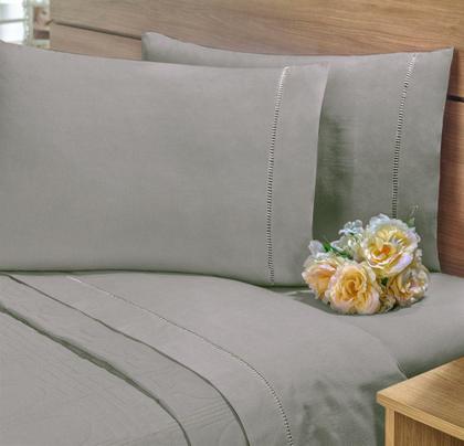 Imagem de Lençol Casal 4 Peças Algodão 400 Fios Conforto e Estilo