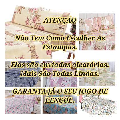 Imagem de Lençol Casal 4 Peças Estampas Variadas Charmoso
