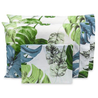 Imagem de Lençol Casal 40cm 3 pçs c/ Ponto Palito Percal Estampado 180 fios