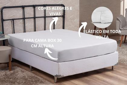 Imagem de Lençol Casal Cama Box Avulso com Elástico Linha Prime Microfibra