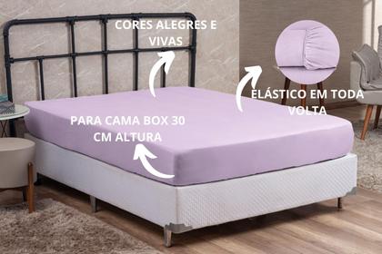 Imagem de Lençol Casal Cama Box Avulso com Elástico Linha Prime Microfibra