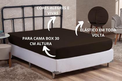Imagem de Lençol Casal Cama Box Avulso com Elástico Linha Prime Microfibra