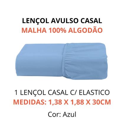 Imagem de Lençol Casal Com Elástico Malha 100% Algodão Avulso