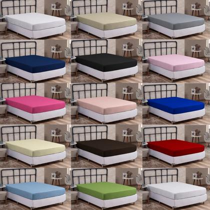 Imagem de Lençol Casal Padrão para Revenda com Elástico Baratinho 01 Peça Cama Box Cores Vivas