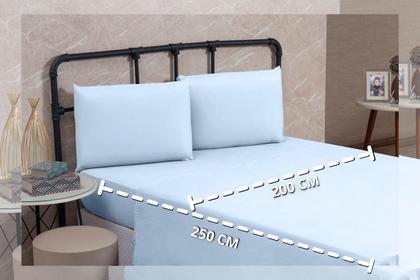 Imagem de Lençol Casal Percal 200 Fios Sem Elástico Algodão Extra Macio Padrão