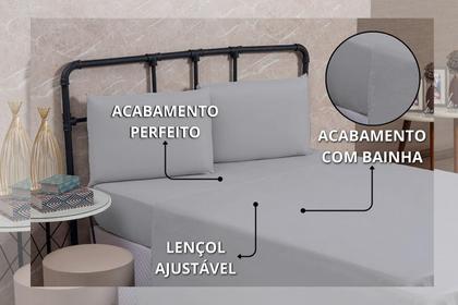 Imagem de Lençol Casal Percal 200 Fios Sem Elástico Algodão Extra Macio Padrão