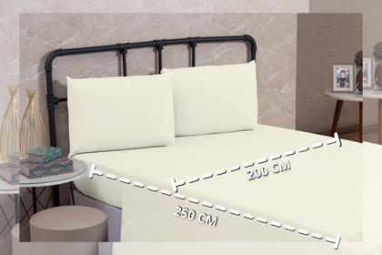 Imagem de Lençol Casal Percal 200 Fios Sem Elástico Algodão Extra Macio Padrão