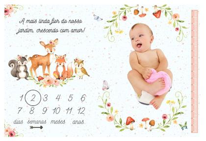 Imagem de Lençol Cenário Foto Mêsversário Jardim Minha Estrelinha Bebê