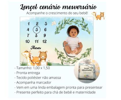 Imagem de Lençol Cenário Foto Mêsversário Ramos Minha Estrelinha Bebê
