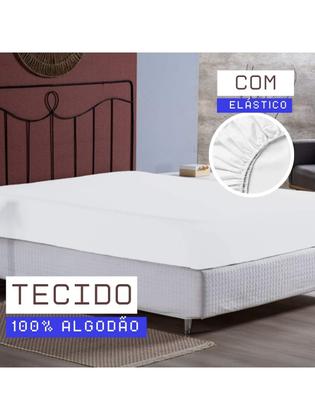 Imagem de lençol com elástico 100% algodão percal 200 fios solteiro, Casal, Queen e king