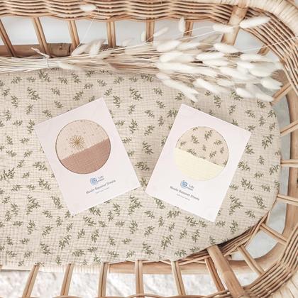 Imagem de Lençol com elástico lulumoon Muslin Cotton, pacote com 2 unidades 84x53x10 cm