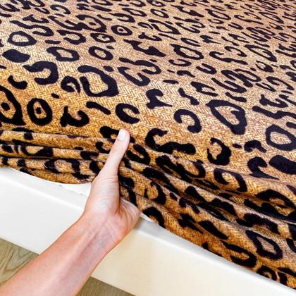 Imagem de Lençol com elástico LWeipSQLin Leopard Velvet Twin XL tamanho preto