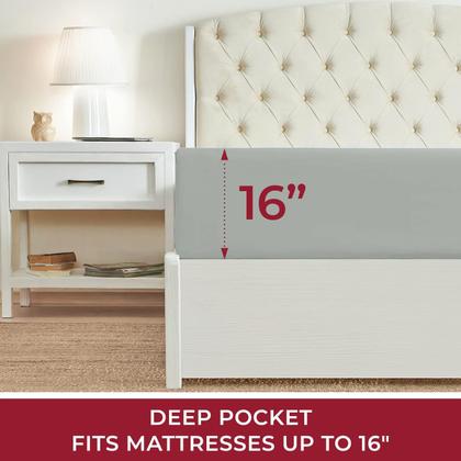 Imagem de Lençol com elástico Mellanni Iconic Collection King Spa Mint