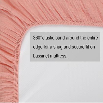 Imagem de Lençol com elástico Onacosht 33x19x8 cm, pacote com 3 unidades, algodão rosa