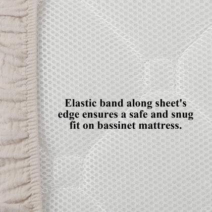 Imagem de Lençol com elástico Onacosht 89x51x8 cm, 100% algodão, musselina, pacote com 2 unidades