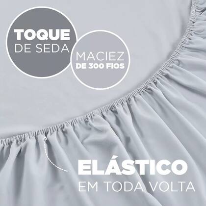 Imagem de Lençol com Elástico Queen 300 Fios Toque de Seda Jolitex