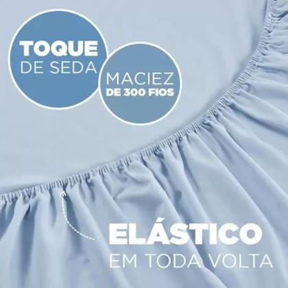 Imagem de Lençol com Elástico Queen 300 Fios Toque de Seda Jolitex