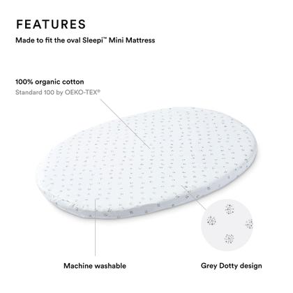 Imagem de Lençol com elástico Stokke Sleepi Mini da Pehr 100% algodão orgânico